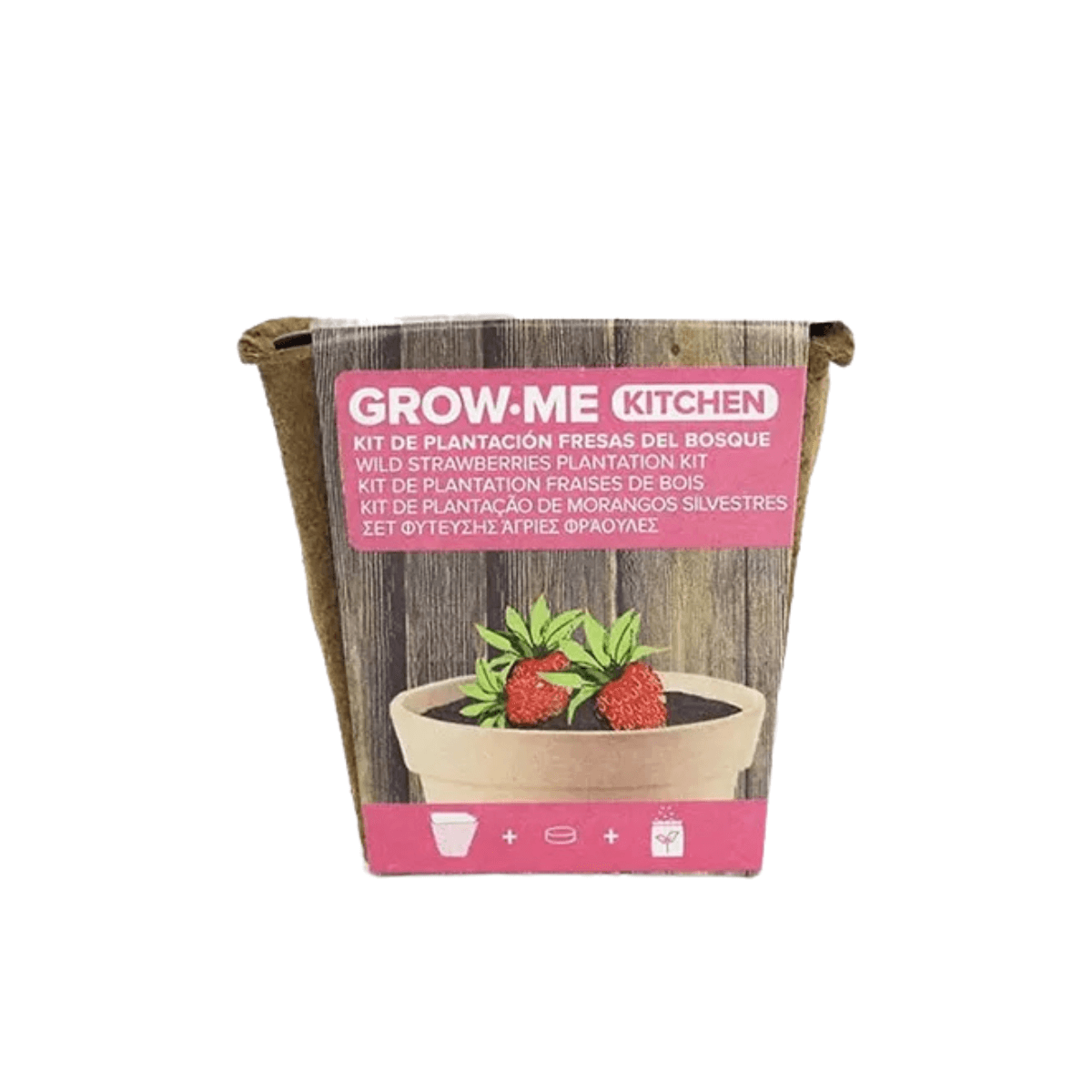 kit de cultivo fresas del bosque grow me maceta biodegradable