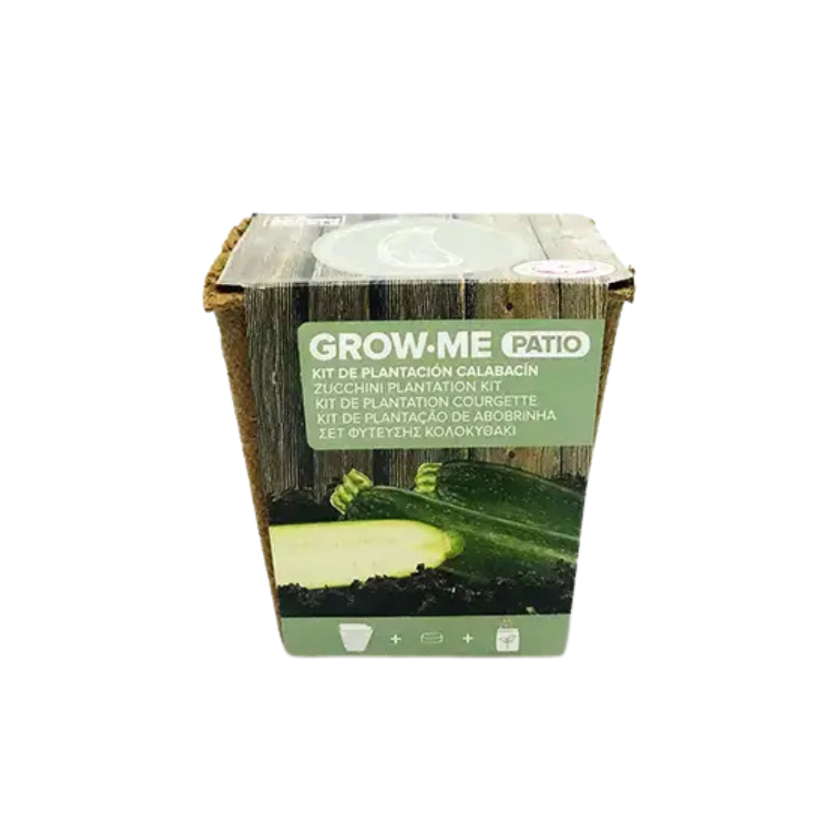 kit de cultivo calabacín black beauty grow me maceta biodegradable