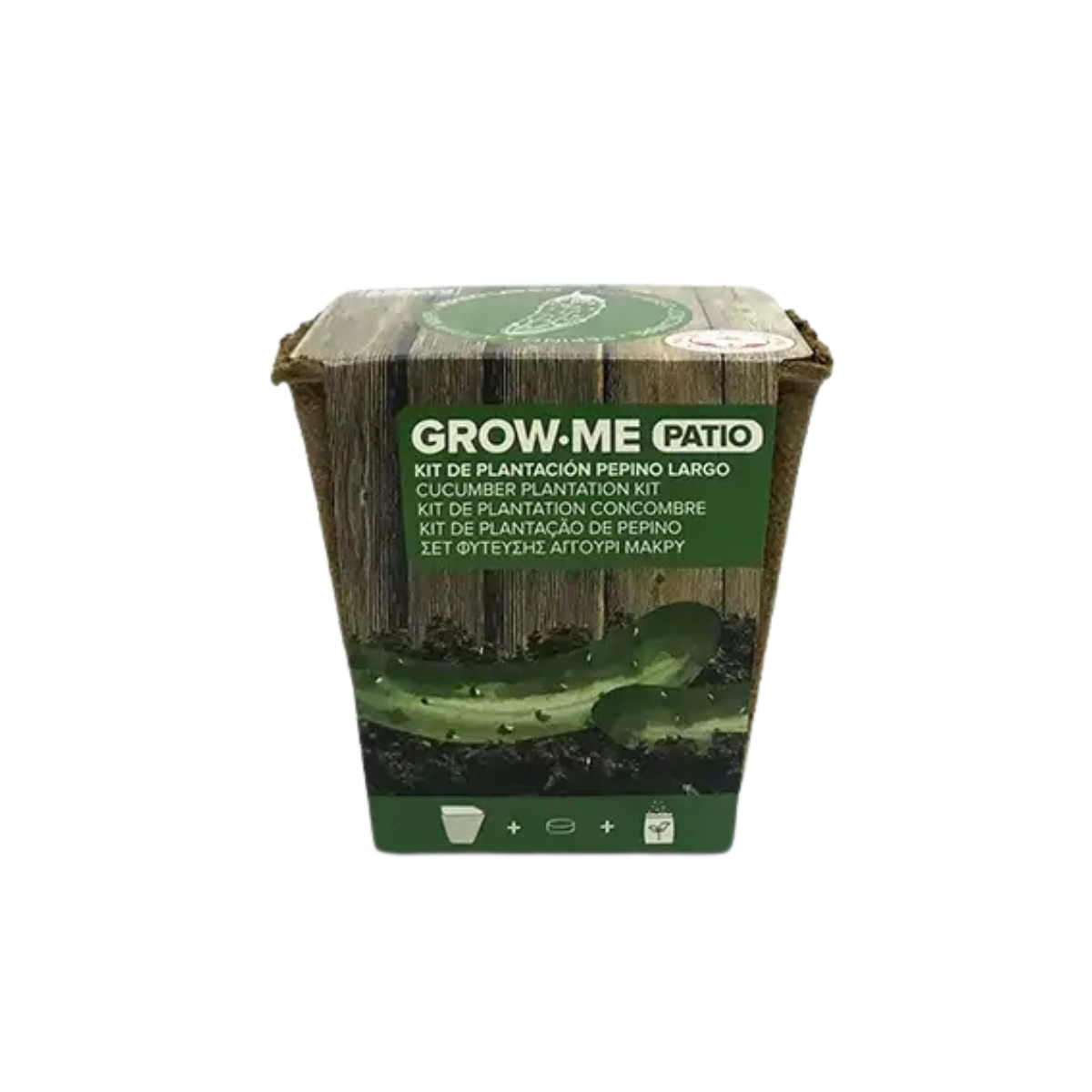 kit de cultivo pepino largo verde grow me maceta biodegradable