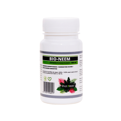 Botella Bio‑Neem PROT‑ECO 100 ml, insecticida natural de aceite de neem para plantas ecológicas
