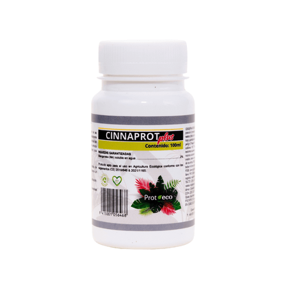 Botella Cinnaprot Plus PROT‑ECO 100 ml, plaguicida ecológico antioxidante para control de araña roja y ácaros
