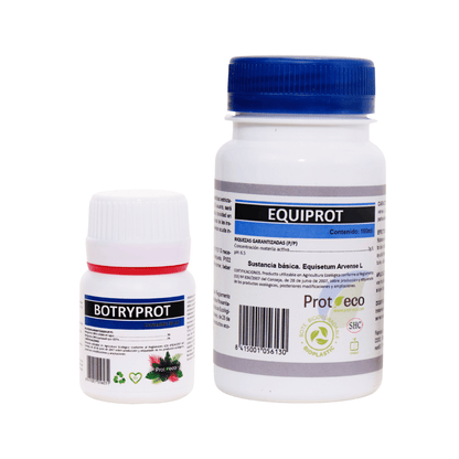 Pack ecológico PROT-ECO con Botryprot y Equiprot para proteger plantas de botritis